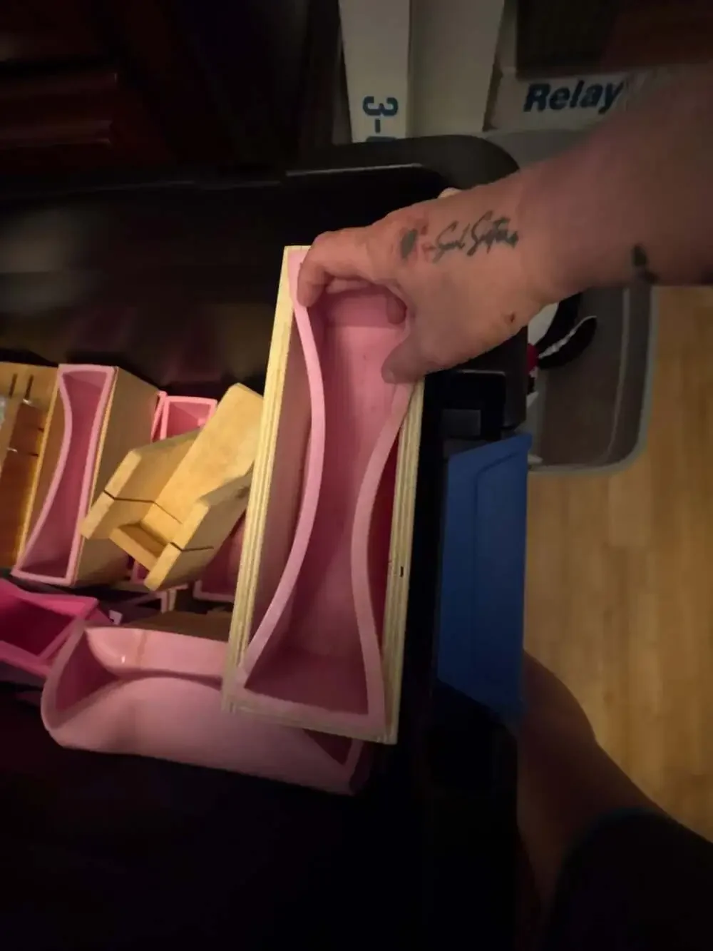 Soap Making Kit with Silicone Molds Wooden Boxes and Cutter